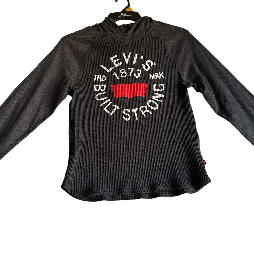 LEVI’S WOMENS SWEATSHIRT PULLOVER HOODIE GRAY SZ SMALL